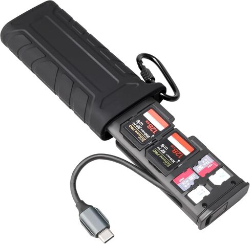 Gugxiom SD Card Reader Case for USB C Phones Tablets Laptops, USB 3.1 312MB s Memory Card Reader Holder for SD TF Micro SIM Cards, Camera Travel StorageGugxiom in Saudi Arabia