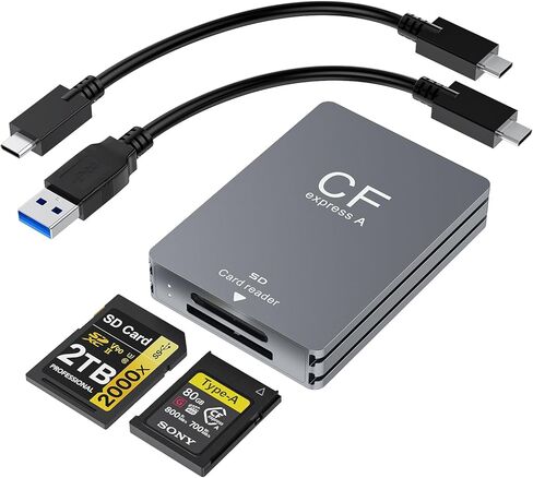 CFexpress Type B Card Reader, Dual-Slot CFexpress Type B & SD Card Reader, USB-C 3.2 Gen 2 10Gbps Aluminum Memory Card Reader for SD UHS-II/UHS-I, Photo & Video Offload in Kuwait
