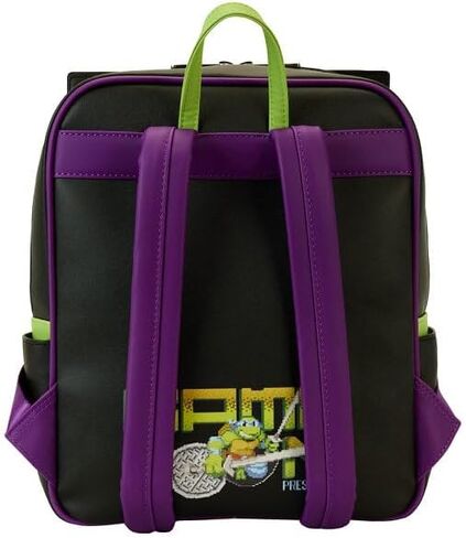 حقيبة ظهر Loungefly Teenage Mutant Ninja Turtles 40th Anniversary Vintage Arcade Mini، أسود/فحمي، Taglia unica in Kuwait