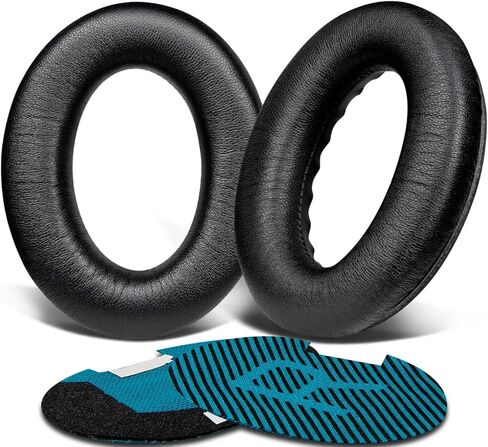 SoloWIT Lambskin Earpads Cushions for Bose Headphones, Replacement Ear Pads for Bose QuietComfort 15 QC15 QC25 QC2 QC35/Ae2 Ae2i Ae2w/SoundTrue & SoundLink Around-Ear Series - Brilliant Black in Kuwait