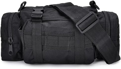 Tactical MOLLE Waist Bag – Heavy-Duty Outdoor Utility Pouch, Multi-Pocket Gear Organizer for Hunting, Fishing & Outdoor Use (Black) (Black) in Kuwait