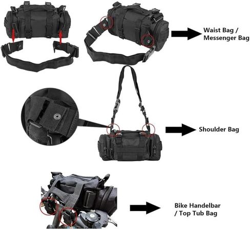 Tactical MOLLE Waist Bag – Heavy-Duty Outdoor Utility Pouch, Multi-Pocket Gear Organizer for Hunting, Fishing & Outdoor Use (Black) (Black) in Kuwait