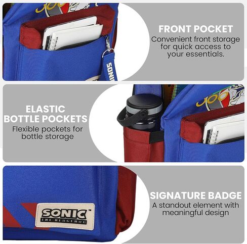 حقيبة ظهر باللون الأزرق للبالغين من Bioworld Sonic The Hedgehog Sonic مقاس 16.5 بوصة in Kuwait