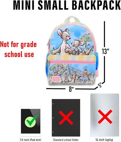 Kanga and Roo Mini Backpack Set - Bundle with 13" Winnie the Pooh Small Backpack Plus Button | Disney Kanga and Roo Mini Bag for Women, Teens, Girls in Kuwait
