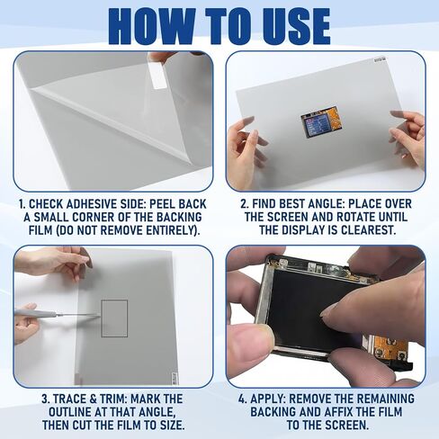 6 Pcs Polarizing Film Sheets 7.8 x 11.8 Inches 90° Polarizer Adhesive Linear Polarizing Film Filter for LCD Screen Repairing Educational Physics Photography Lighting in Kuwait