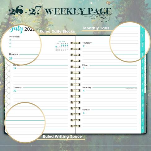 Planner 2024-2025 - Jul. 2024 - Jun. 2025, 2024-2025 Planner, 8" x 10", Academic Planner 2024-2025 with Tabs + Flexible Cover - Moon Floral in Saudi Arabia