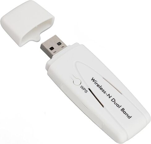 Fabater USB WiFi Adapter, Dual Band 2.4G 5.8G 300Mbps High Speed Plug and Play Wireless LAN Adapter Supports 802.11 a B G N Standards, WiFi with ABS Material for TV Player Home in Kuwait