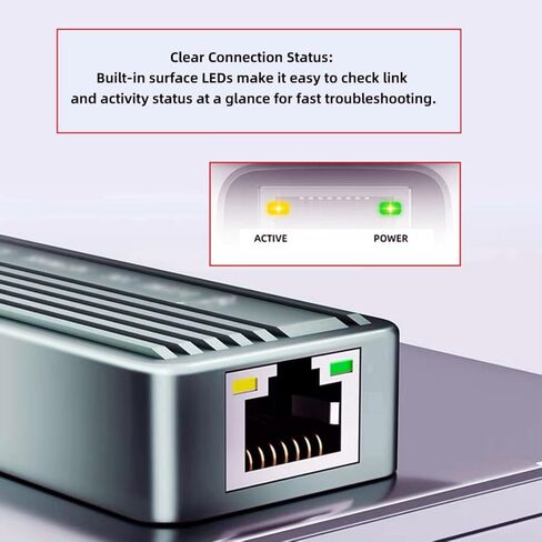 محول تشينيانغ USB C إلى RJ45، محول شبكة إيثرنت USB C إلى جيجابت 10 جيجابت في الثانية مقشر سبائك الألومنيوم لأجهزة الكمبيوتر المحمول/سطح المكتب in Kuwait