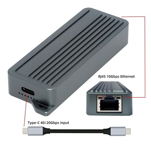 محول تشينيانغ USB C إلى RJ45، محول شبكة إيثرنت USB C إلى جيجابت 10 جيجابت في الثانية مقشر سبائك الألومنيوم لأجهزة الكمبيوتر المحمول/سطح المكتب in Kuwait
