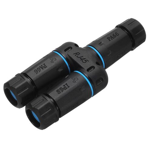 Waterproof RJ45 Coupler, Female to Female 1 in 2 Out Splitter Waterproof IP68 Ethernet Outdoor LAN Cable Connector for Cat5/Cat5e/Cat6/Cat7/Cat8 in Kuwait