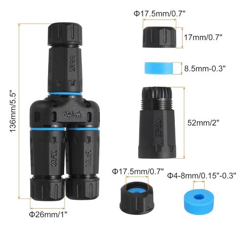 Waterproof RJ45 Coupler, Female to Female 1 in 2 Out Splitter Waterproof IP68 Ethernet Outdoor LAN Cable Connector for Cat5/Cat5e/Cat6/Cat7/Cat8 in Kuwait