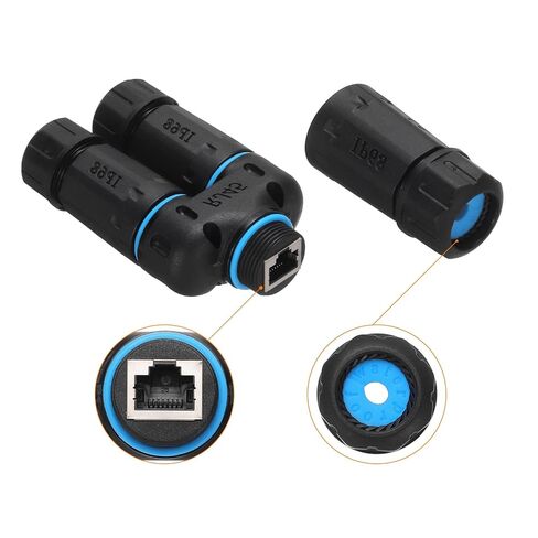 Waterproof RJ45 Coupler, Female to Female 1 in 2 Out Splitter Waterproof IP68 Ethernet Outdoor LAN Cable Connector for Cat5/Cat5e/Cat6/Cat7/Cat8 in Kuwait