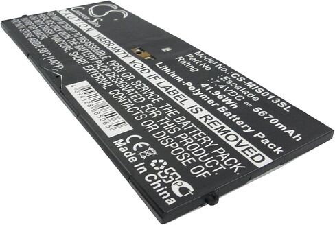 5670mAh / 41.96Wh Battery for 9SR-00013, Surface Pro, Surface Pro 1 1514, Surface Pro 2, Surface Pro 2 1601, Surface Pro 64GB PN: 2ICP5/94/104, 2ICP5/94/105, Escalade, P21GU9 in Kuwait