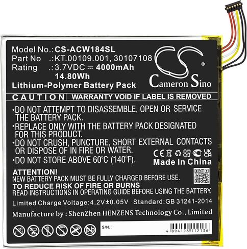 4000mAh Battery for A1-840-131U, A1-840-16PT, A1-840FHD-197CA1401, Iconia A1-840FHD-10G2, Iconia A1-840FHD-197C, Iconia Tab 8 A1-840, Iconia Tab 8 A1-840FHD, Iconia Tab A1-840 in Kuwait