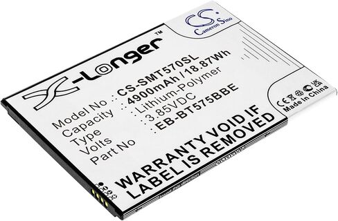 4900mAh Battery for Galaxy Tab Active 3, Galaxy Tab Active 3 8.0, Galaxy Tab Active 3 8.0 2020, SM-T570, SM-T575, SM-T575N PN: EB-BT575BBE, GH43-05039A in Kuwait