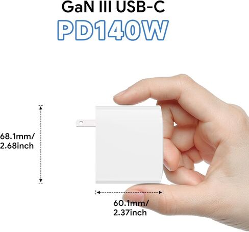 شاحن USB C 140 وات 28V5A GaN PD3.1 لجهاز Mac Book Pro Air 16 بوصة 15 بوصة 14 بوصة M4 M3، Anker 737 Power Bank A1289 Anker Prime 27 Power Bank A1340، eero PoE، Msi AI محول الكمبيوتر المحمول للألعاب ADP-140AB B in Kuwait