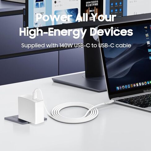 شاحن USB C 140 وات 28V5A GaN PD3.1 لجهاز Mac Book Pro Air 16 بوصة 15 بوصة 14 بوصة M4 M3، Anker 737 Power Bank A1289 Anker Prime 27 Power Bank A1340، eero PoE، Msi AI محول الكمبيوتر المحمول للألعاب ADP-140AB B in Kuwait