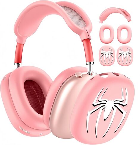 حافظة متوافقة مع AirPods Max 2 & AirPods Max، حافظة وسادة الأذن/أكواب الأذن/غطاء عصابة الرأس لـ AirPod Max(2026/2024/2020)، واقي ملحقات سماعات الرأس Cartoon Spider لـ AirPods Max in Kuwait
