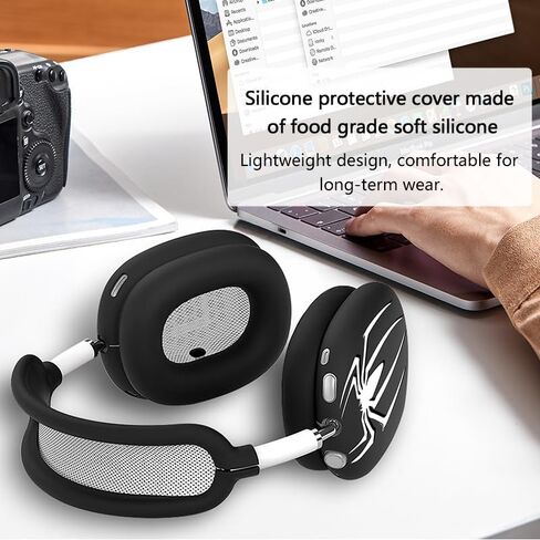 حافظة متوافقة مع AirPods Max 2 & AirPods Max، حافظة وسادة الأذن/أكواب الأذن/غطاء عصابة الرأس لـ AirPod Max(2026/2024/2020)، واقي ملحقات سماعات الرأس Cartoon Spider لـ AirPods Max in Kuwait