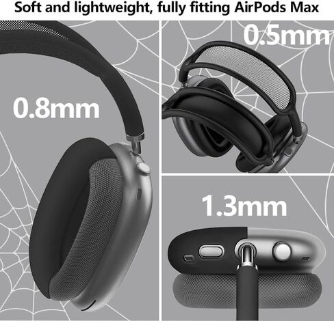 حافظة متوافقة مع AirPods Max 2 & AirPods Max، حافظة وسادة الأذن/أكواب الأذن/غطاء عصابة الرأس لـ AirPod Max(2026/2024/2020)، واقي ملحقات سماعات الرأس Cartoon Spider لـ AirPods Max in Kuwait
