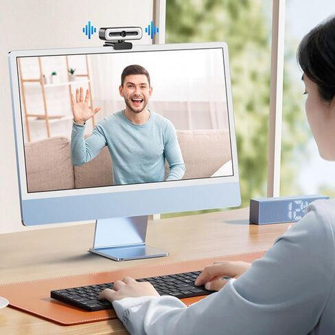High Definition 1080 FHD Webcam, USB Computer Camera with Microphone, Fill Light and Privacy Cover for Video Calling, Meetings, Desktop Streaming and livestreaming in Kuwait