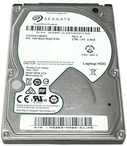Seagate M9T 2TB 5400RPM 32MB Cache SATA III (6.0Gb/s) 9.5mm 2.5" Internal Notebook Hard Drive (Renewed) in Kuwait