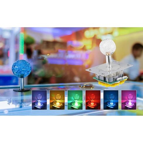 عصا التحكم المضيئة الملونة LED عصا التحكم أركيد قابلة للتبديل من 4 إلى 8 طرق للعبة الأجزاء ذاتية الصنع in Kuwait