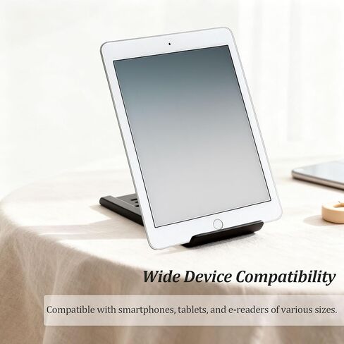 Compact Adjustable Foldable Phone Stand for Desk - Black, Mini Mobile Holder for iPhone, Kindle, and Smartphones in Kuwait