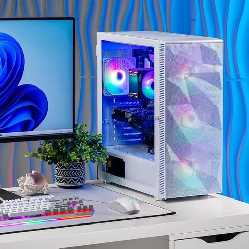 كمبيوتر Skytech Gaming Storm للألعاب، AMD Ryzen 7 5700 3.7 جيجا هرتز، AMD RX 9060 8 جيجا VRAM، 1 تيرابايت NVMe SSD، 16 جيجا DDR4 RAM 3200، 650 وات Gold PSU، WI-FI 5، Windows 11، سطح المكتب in Kuwait