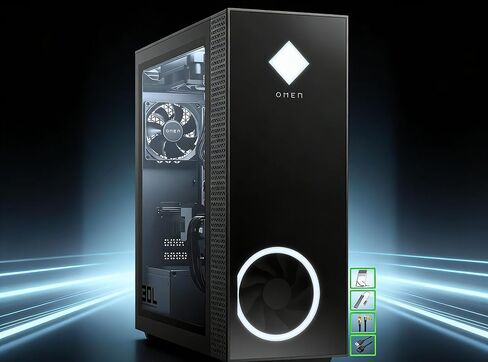 HP OMEN 30L GT13-0395XT Gaming Desktop PC, Shadow Black with Glass Bezel/Side Panel, 10th Gen Intel Core i9, 16GB RAM, 512GB SSD+2TB HDD, NVIDIA RTX 3070 8GB GDDR6 LHR, Windows 11 Home, LE Bundle in Kuwait