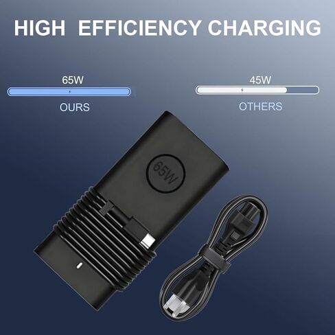 65W USB C Laptop Charger Compatible with Dell Pro 13 14 16 Plus PB13250 PB16250 PB14250, Pro 14 16 PC14250 PC14255, 13 14 Premium PA13250 PA14250, Rugged 13 14 RA13250 RB14250 Power Cord Adapter in Kuwait