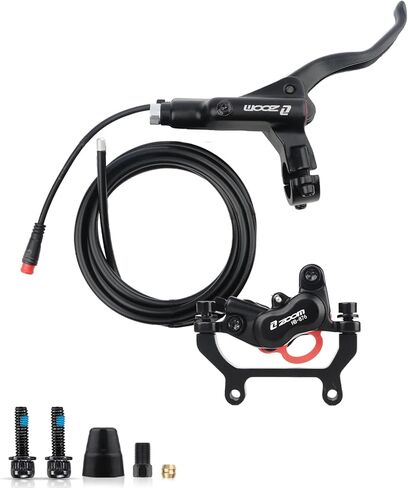 Ebike Hydraulic Disc Brake Set: H876E 4-Pistons Power-Off Electric Bike Brake Kit with 2-PIN Sensor Included 160mm/180mm Rotors and Mounting Adapter in Saudi Arabia