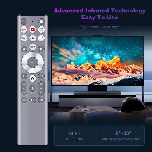 Replace Remote Control fit for HISENSE U6 U7 U8 A7 Series Mini-LED ULED 4K UHD Google Smart TV ERF6A80 100U88N 75U9N 85A7N 85U6N 85U88N 85U8N 85U9N 100U8N 43A7N 50A7N 55A7N 55U6N 55U7N 55U88N 55U8N in Kuwait