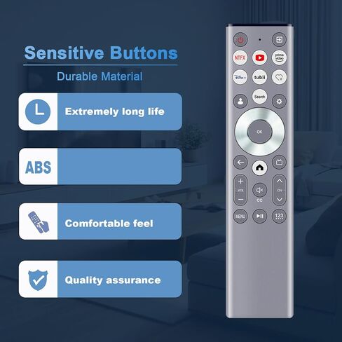 Replace Remote Control fit for HISENSE U6 U7 U8 A7 Series Mini-LED ULED 4K UHD Google Smart TV ERF6A80 100U88N 75U9N 85A7N 85U6N 85U88N 85U8N 85U9N 100U8N 43A7N 50A7N 55A7N 55U6N 55U7N 55U88N 55U8N in Kuwait