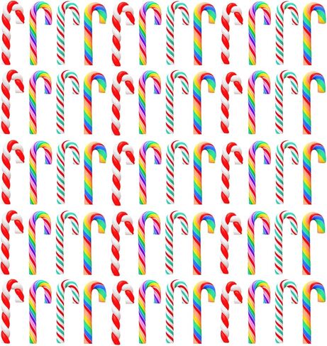 100Pcs Clay Candy Canes Red White Candy Canes Christmas Candy Cane Faux Candy Cane Christmas Stick Mini Polymer Soft Clay DIY Decoration for Nail Art Kit DIY Cake Food（3CM-4Color） in Saudi Arabia