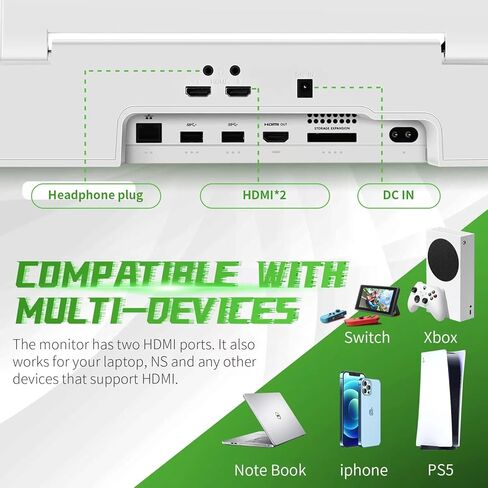 شاشة G-STORY المحمولة مقاس 12.5 بوصة لشاشة Xbox Series S 4K المحمولة للألعاب وشاشة IPS لسلسلة Xbox S (غير متضمنة) مع اثنين من HDMI وHDR وشاشة عرض وضع اللعب Freesync (4K لـ Xbox Series S) in Kuwait