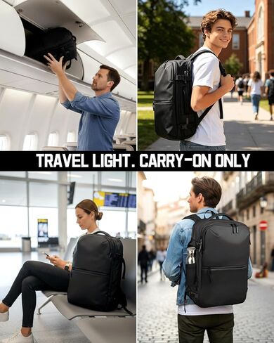 حقيبة ظهر Zurligi Vacuum للسفر مع مضخة وحقيبة تفريغ قابلة للفصل، سحابات محكمة الغلق ناعمة، متينة، سعة كبيرة 30-60 لتر قابلة للتوسيع على حقيبة الظهر، قفل TSA، منفذ USB، للأعمال والسفر in Kuwait
