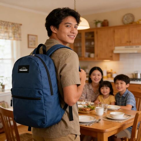 Lightweight Travel Backpack, Casual Daypack, Durable Commuter Bag, Adjustable Shoulder Straps, for Work, Hiking(Dark Blue) in Kuwait