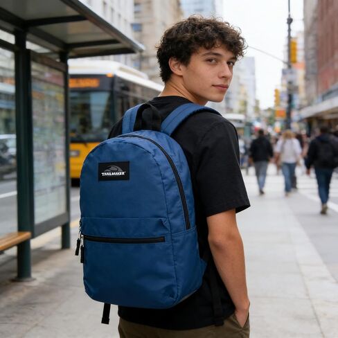 Lightweight Travel Backpack, Casual Daypack, Durable Commuter Bag, Adjustable Shoulder Straps, for Work, Hiking(Dark Blue) in Kuwait
