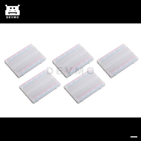 DEVMO 5pcs 400 Ties Mini Solderless Breadboard Universal 400 Contacts Solderless Breadboard 400 Points Prototyping Shield for Electronics Testig DIY in Kuwait