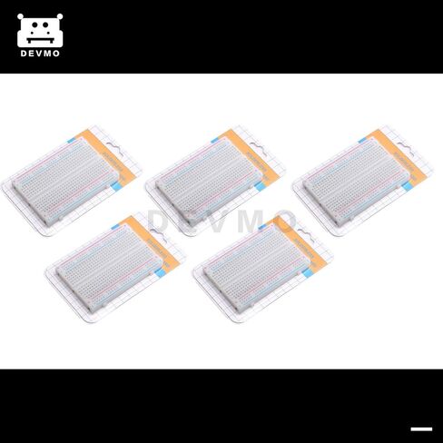 DEVMO 5pcs 400 Ties Mini Solderless Breadboard Universal 400 Contacts Solderless Breadboard 400 Points Prototyping Shield for Electronics Testig DIY in Kuwait