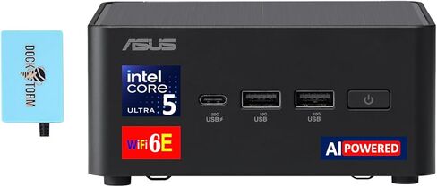 ASUS NUC AI Powered Mini Desktop (Intel Ultra 5-135H, No OS, 64GB DDR5, 4TB PCIe SSD, 2 Thunderbolt 4, WiFi 6E, Bluetooth 5.3, 120W PSU, RJ-45, 2 HDMI, Win 11 Pro) w/DKZ USB Port Expander in Kuwait
