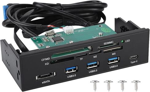 قارئ بطاقات USB 3.0 ذو 6 فتحات | لوحة قيادة داخلية متعددة الوظائف لسطح المكتب مقاس 5.25 بوصة in Kuwait