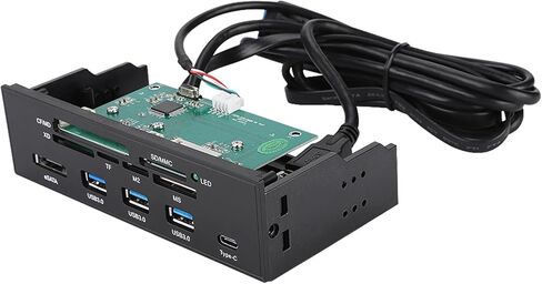 قارئ بطاقات USB 3.0 ذو 6 فتحات | لوحة قيادة داخلية متعددة الوظائف لسطح المكتب مقاس 5.25 بوصة in Kuwait
