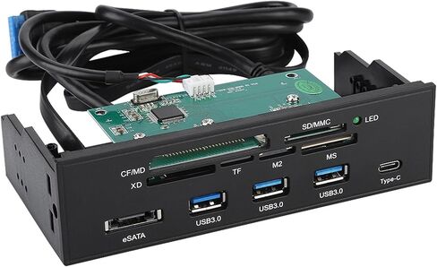 قارئ بطاقات USB 3.0 ذو 6 فتحات | لوحة قيادة داخلية متعددة الوظائف لسطح المكتب مقاس 5.25 بوصة in Kuwait
