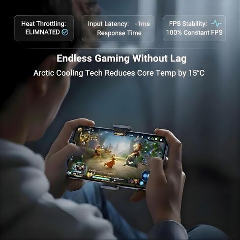 Zigo Phone Cooler for Gaming, Dual Fan Wireless Portable Cell Phone Cooling Fan, Rechargeable Ultra Quiet with Blue LED Backlight, Dual 600mAh Battery Spring Clip for iPhone Android in Kuwait