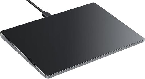 لوحة تتبع USB سلكية من VBESTLIFE، ماوس لوحة لمس من سبائك الألومنيوم مقاس 5.4 بوصة رفيع مع دعم متعدد الإيماءات، للكمبيوتر المكتبي والكمبيوتر المحمول (أسود) in Kuwait