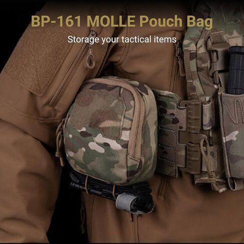 UniPro BP-161 MC حقيبة مول تكتيكية، 6.3 بوصة × 5.9 بوصة × 2.6 بوصة حقيبة أدوات من النايلون 500D، منظم EDC بسحاب للإغلاق لملحقات التروس in Kuwait