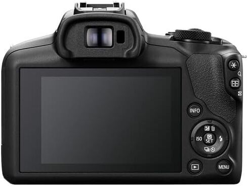 كاميرا Canon EOS R100 بدون مرآة مع RF-S مقاس 18-45 مم f/4.5-6.3 STM + RF 75-300 مم + 420-800 مم f/8 عدسة تليفوتوغرافي فائقة الدقة يدوية + SanDisk Ultra 64 جيجابايت + بطارية إضافية (حزمة 25 قطعة) (متجددة) in Kuwait