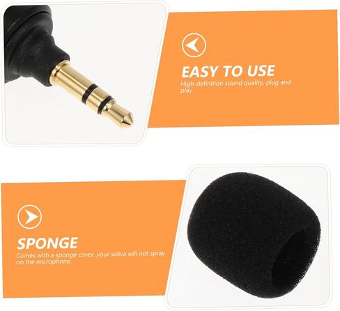 SHINEOFI Flexible Live Streaming Microphone with 3.5mm Straight Plug, 3-Section Stereo Recording Mic for Laptop, Mobile Phone, and Tablet Use in Kuwait